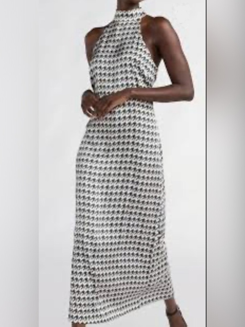 Scoop houndstooth satin dress size L